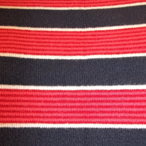 Croft & Barrow Womens Top Blouse Size PM 3/4 Sleeves Snaps Striped Red Blue - Picture 3 of 7